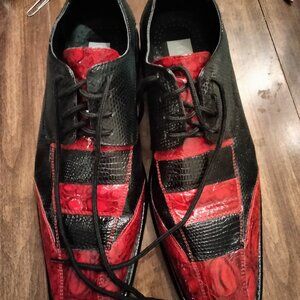 Lucio Ricci Men's Size 9 Black/Red Dress Shoes